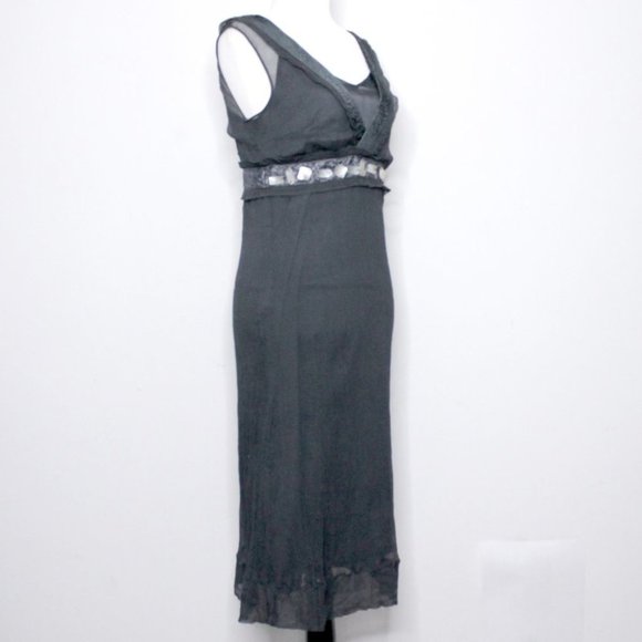 Part Two Denmark Two  in One Elegant Sleeveless Silk Grey Midi Dress Size EU 38 - Picture 3 of 12